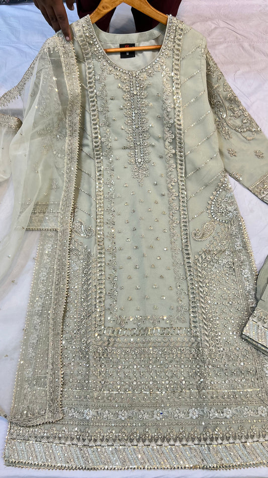 Organza Shirt With Organza Embroided Dupatta
