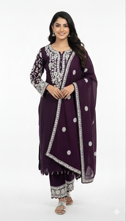 ✨ Elegant Viscose Embroidered Suits ✨