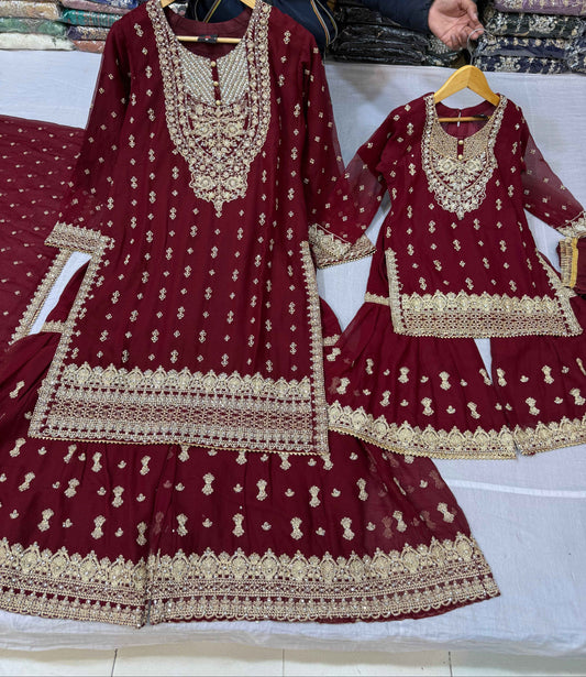 CHIFFON FABRIC Mother & Daughter Dress 2025