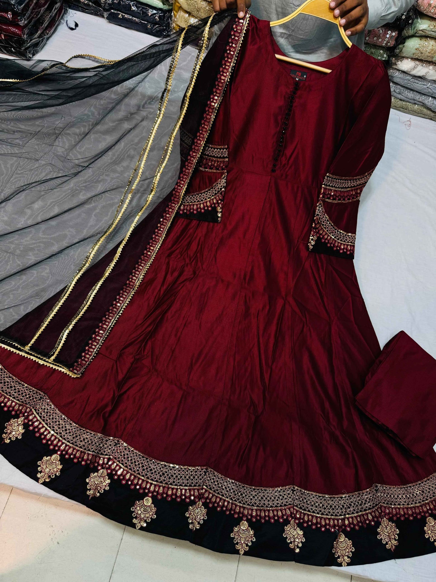 KHADDI FABRIC Beautiful Embroided Frock With Dupatta