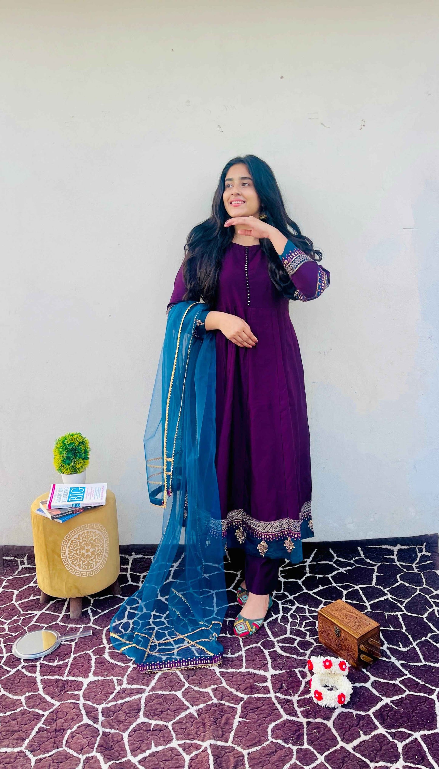 KHADDI FABRIC Beautiful Embroided Frock With Dupatta