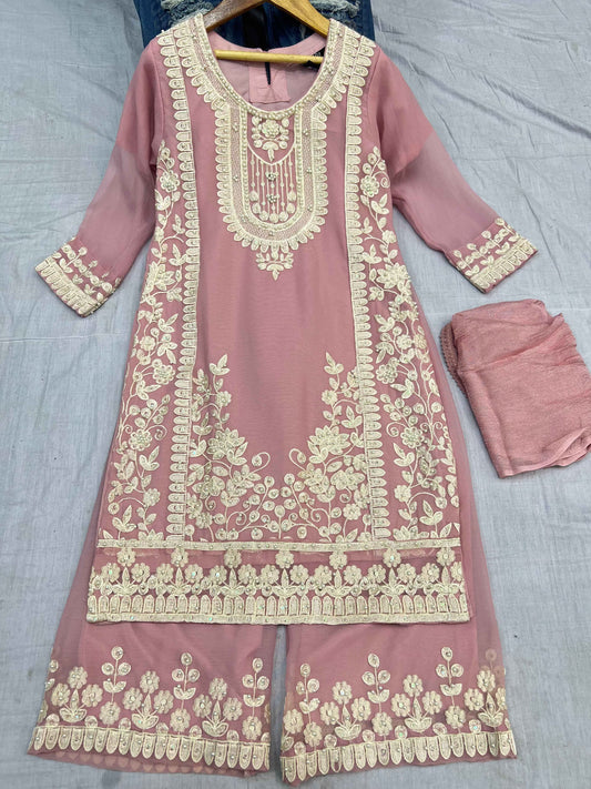 Chiffon Kids Dress With Plazo