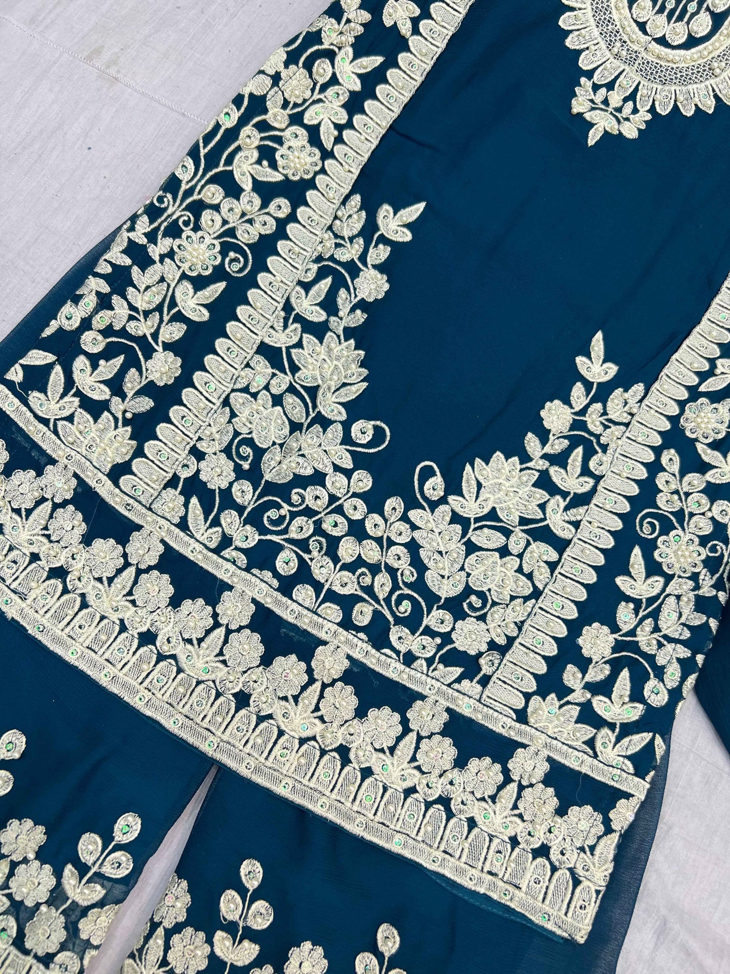 Chiffon Dress With Plazo