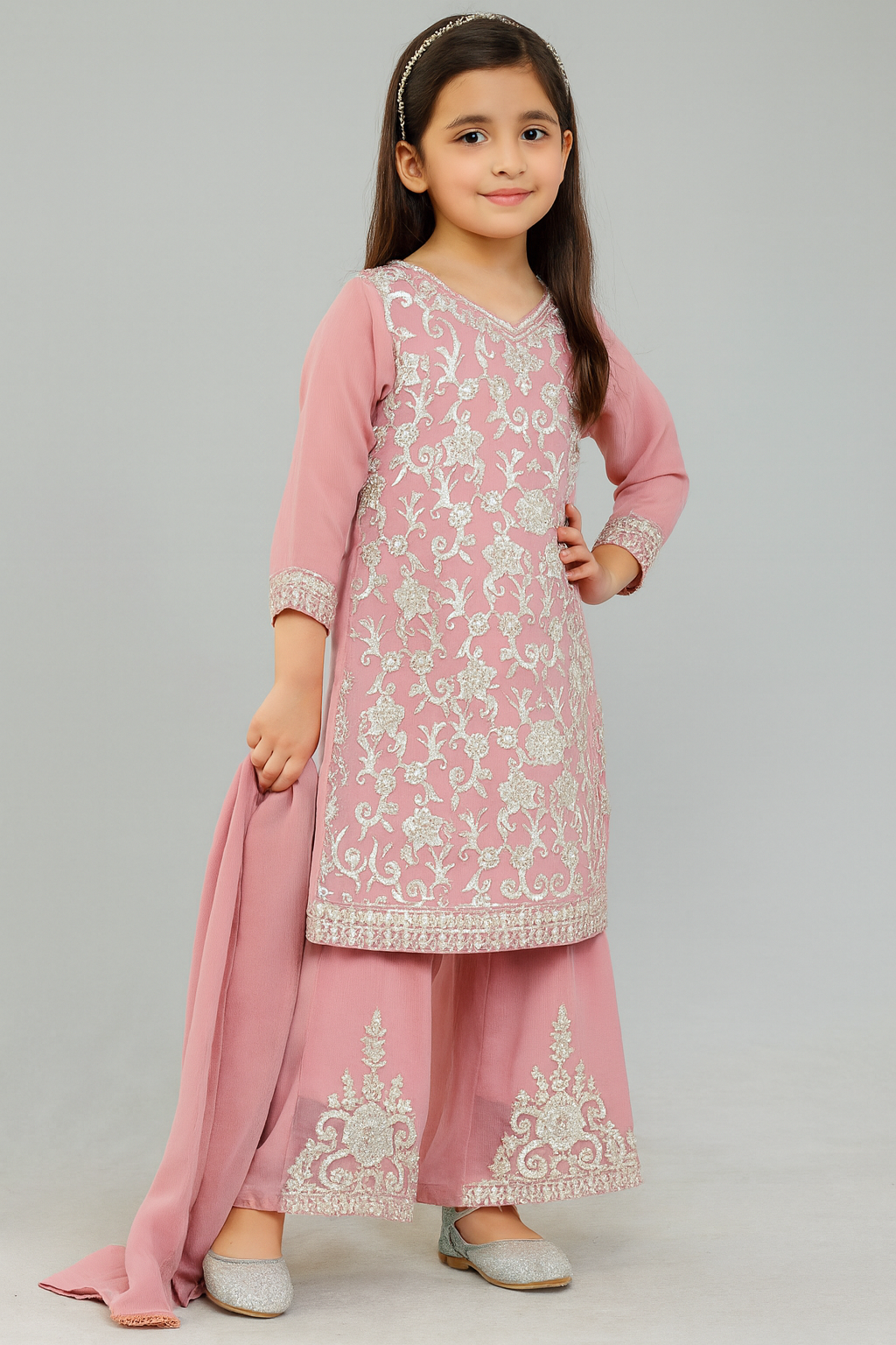 Chiffon Kids Plazo Dress