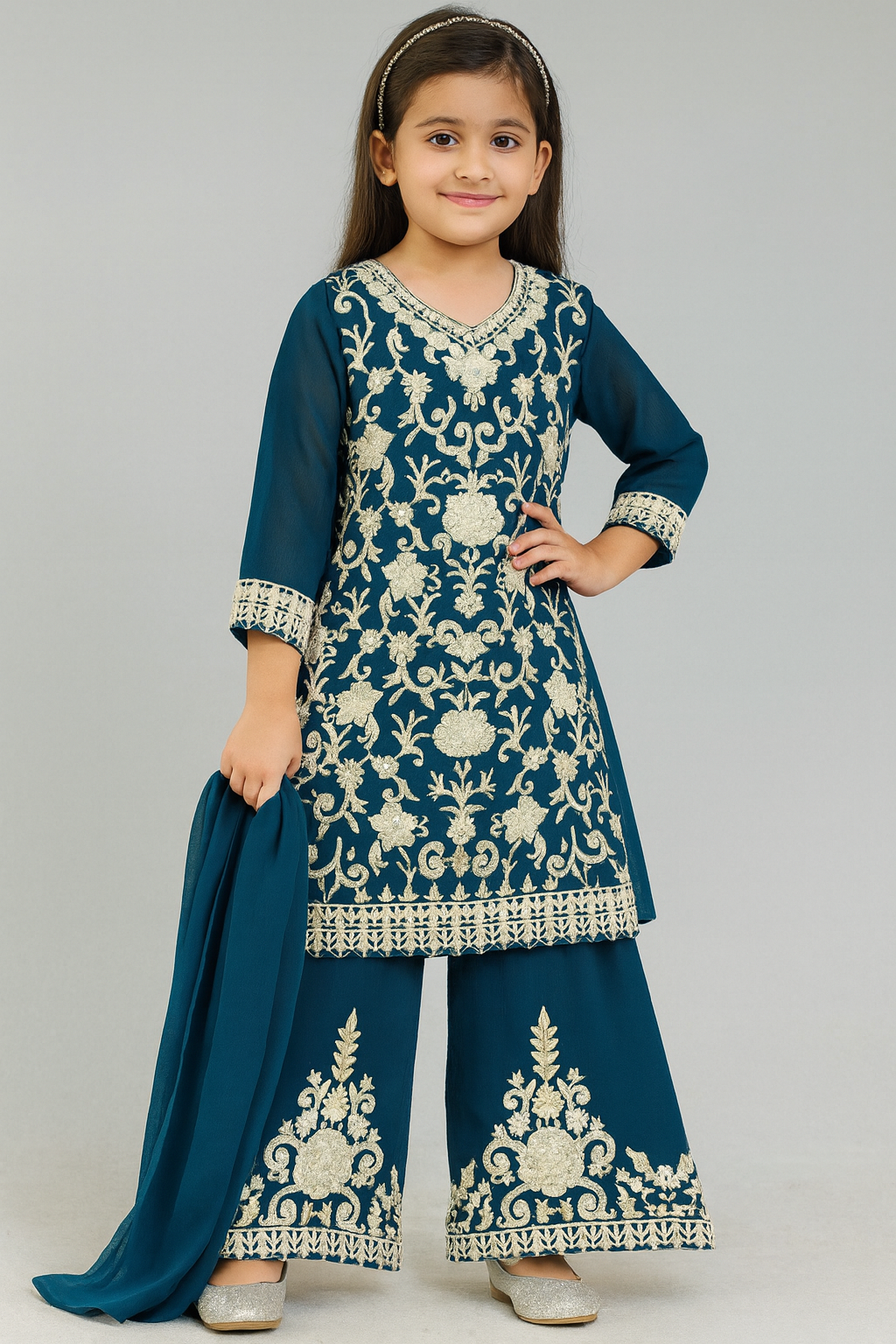 Chiffon Kids Plazo Dress