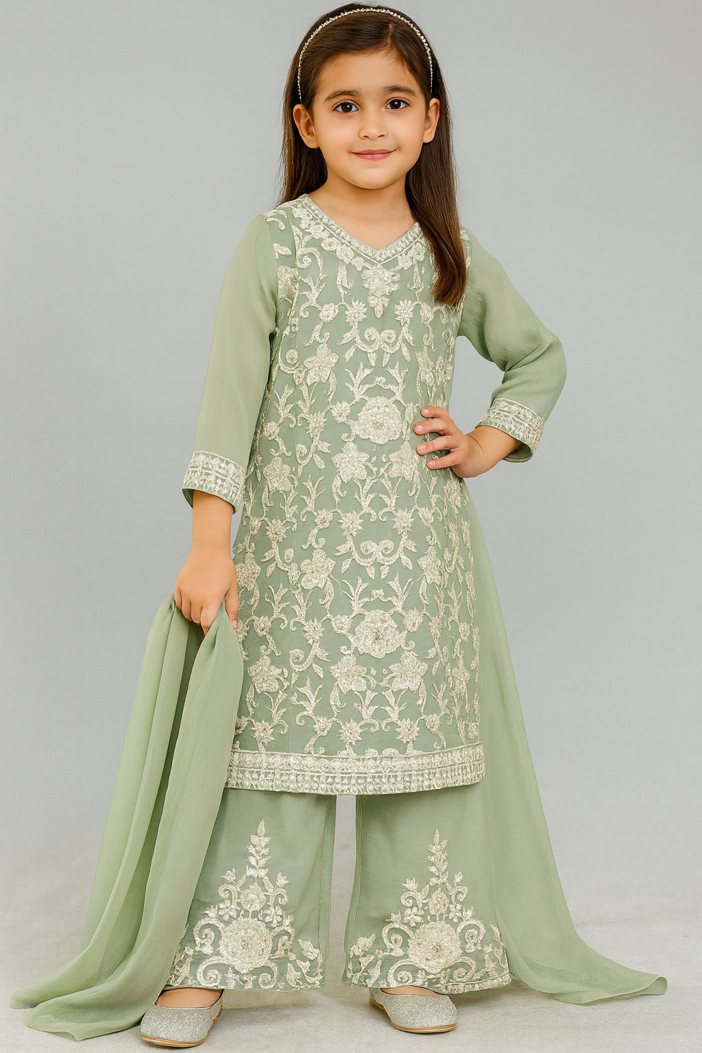 Chiffon Kids Plazo Dress