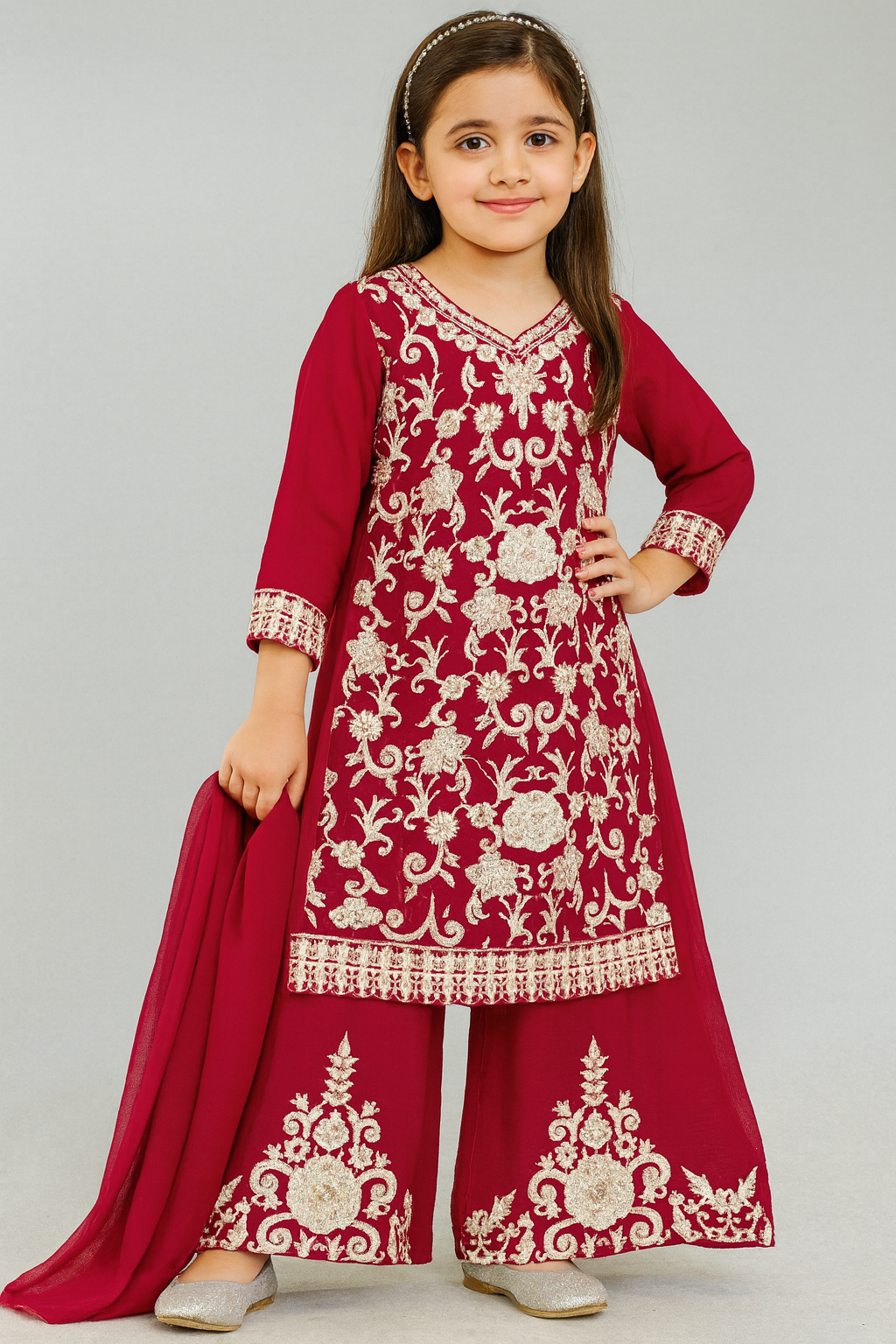Chiffon Kids Plazo Dress