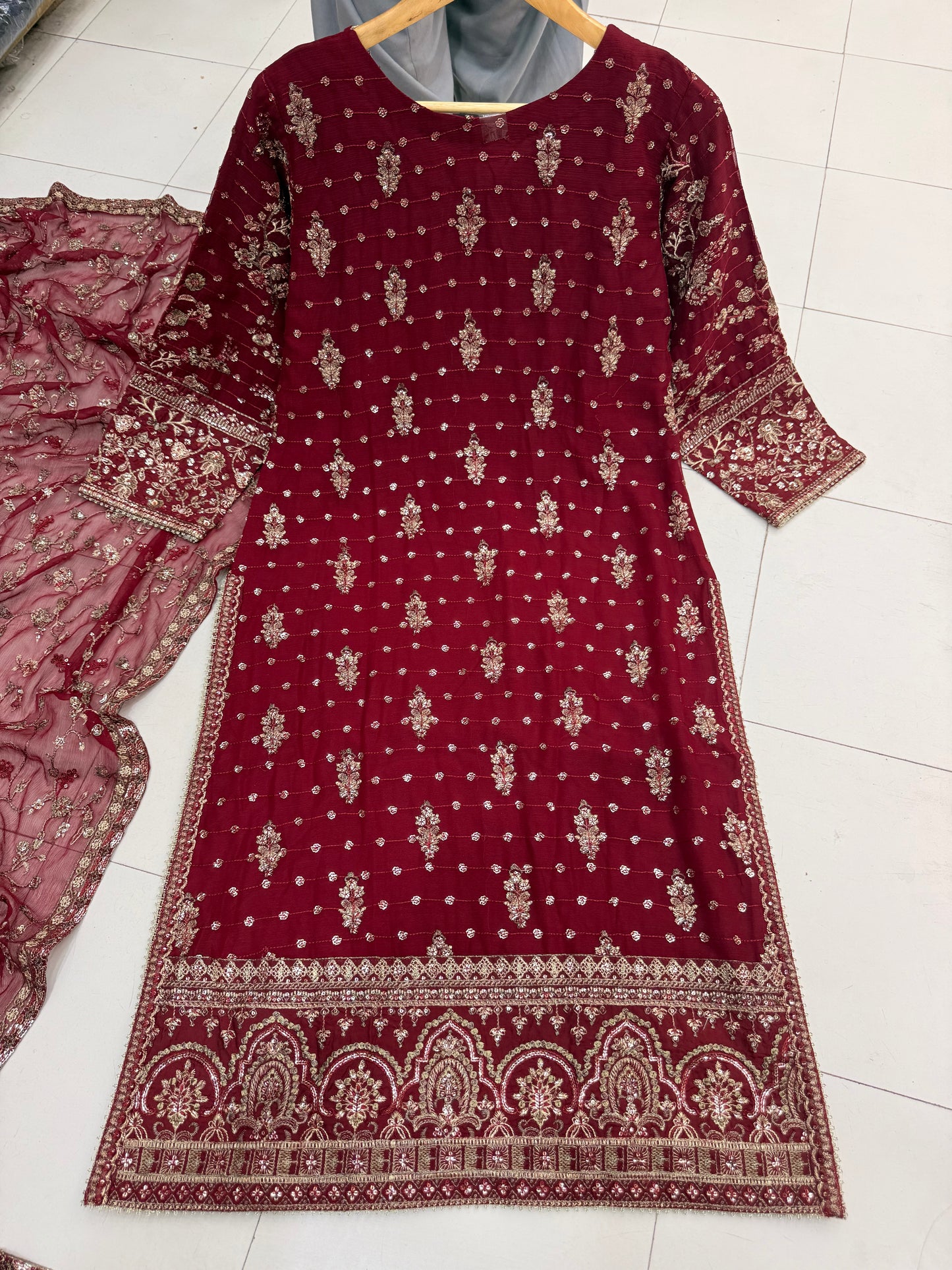 CHIFFON FABRIC Wedding Dress Collection With Jamawar BEautiful Ghrara 2025
