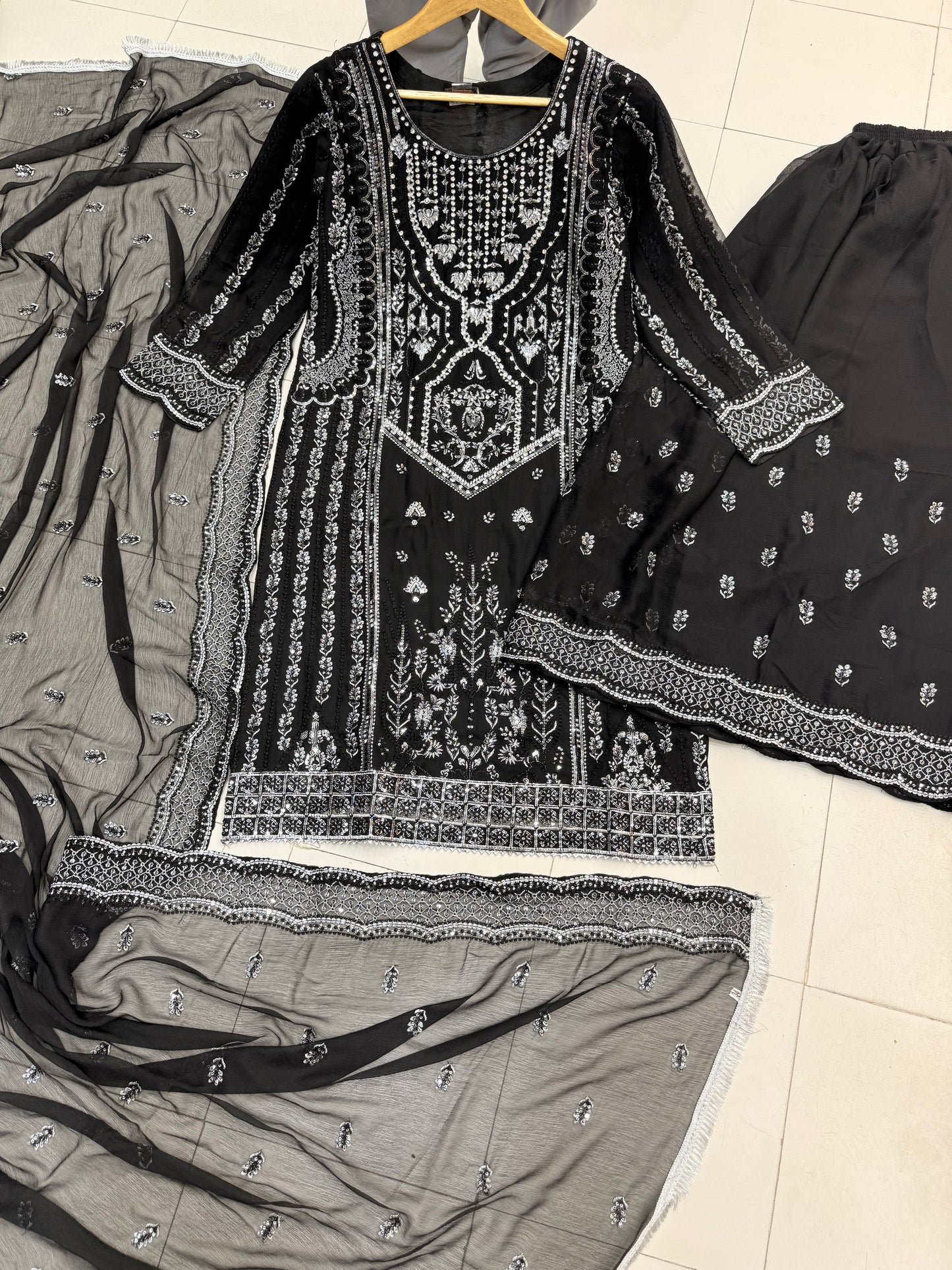 CHIFFON FABRIC 3 piece Mariah B Heavily Embroidered Dress Collection 2025