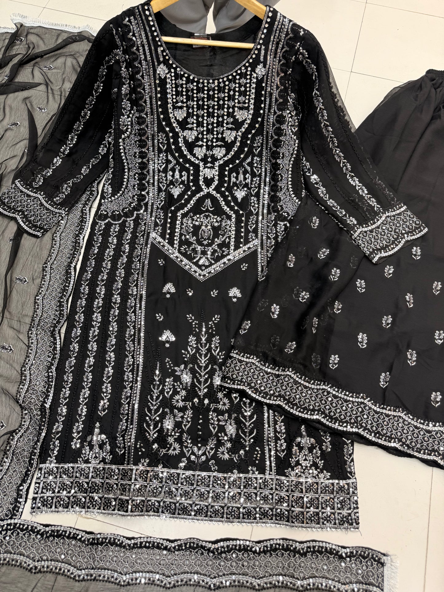 CHIFFON FABRIC 3 piece Mariah B Heavily Embroidered Dress Collection 2025