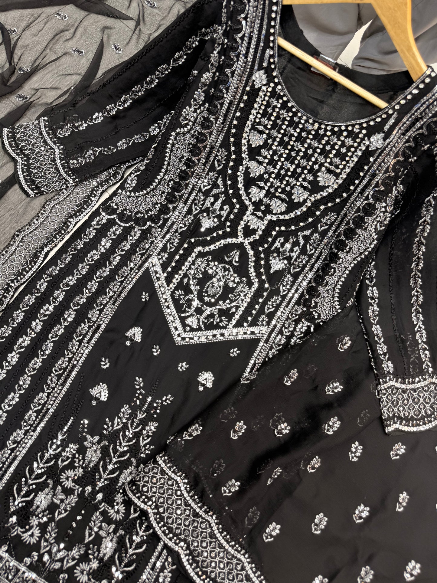CHIFFON FABRIC 3 piece Mariah B Heavily Embroidered Dress Collection 2025
