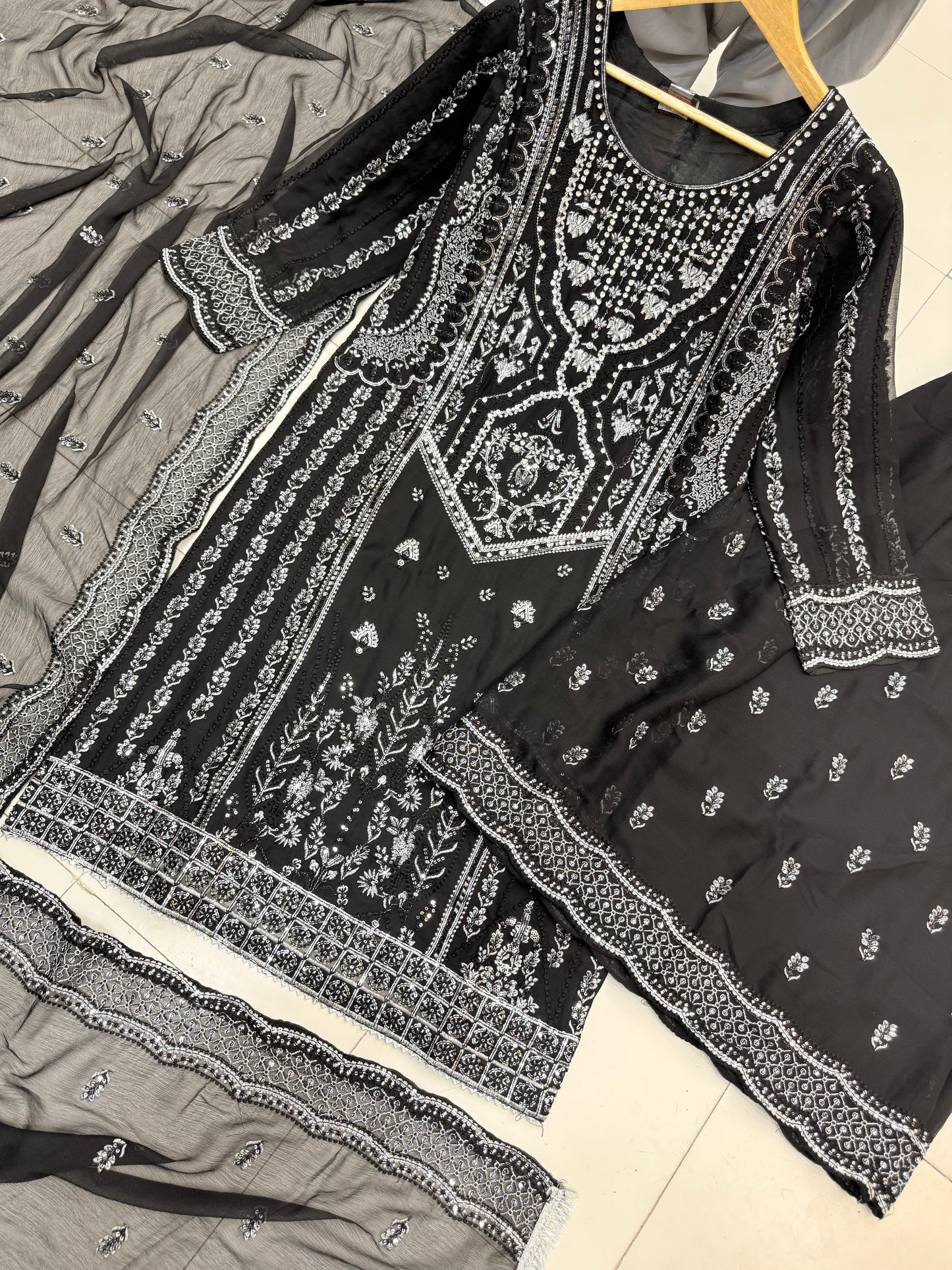 CHIFFON FABRIC 3 piece Mariah B Heavily Embroidered Dress Collection 2025