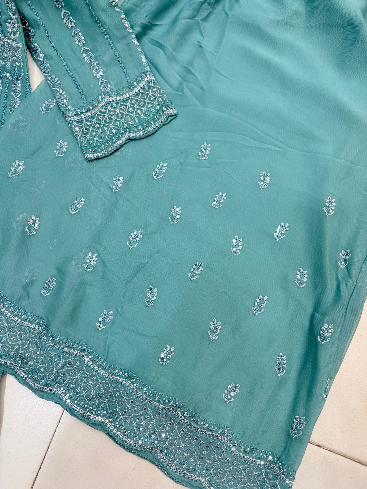 CHIFFON FABRIC 3 piece Mariah B Heavily Embroidered Dress Collection 2025