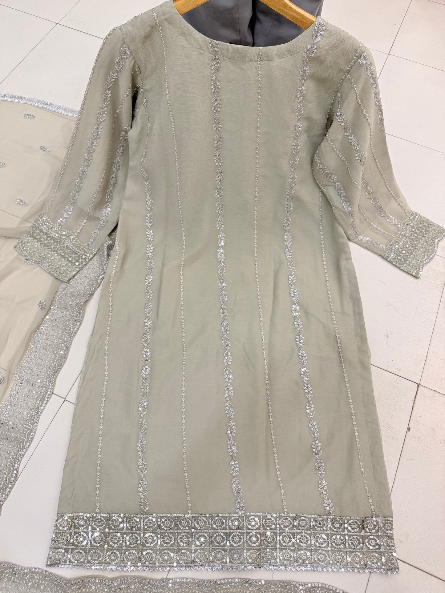 CHIFFON FABRIC 3 piece Mariah B Heavily Embroidered Dress Collection 2025