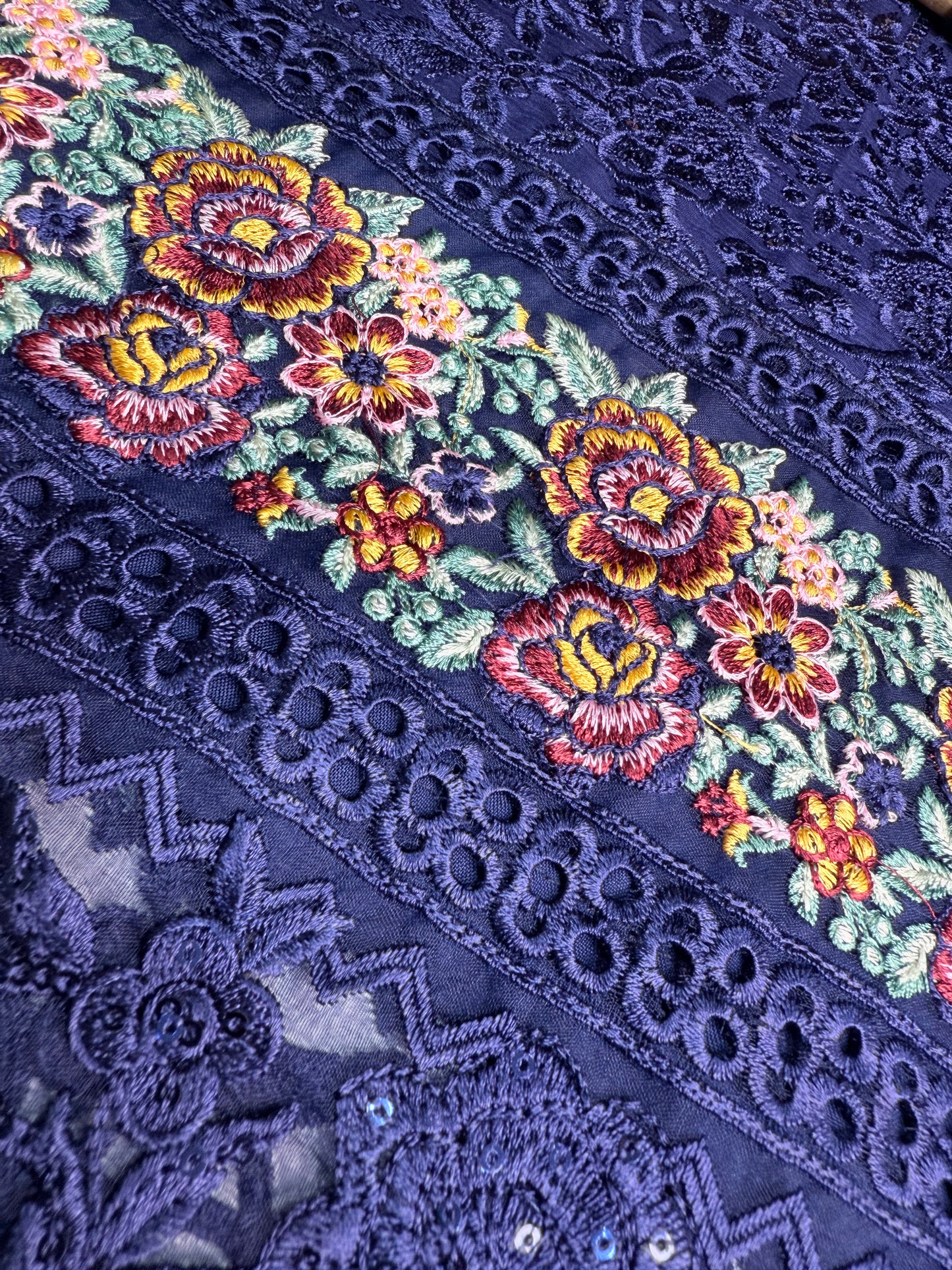 MARIAH B. Chiffon Fabric Long Shirt Heavy Embroidered Dupatta Dress 2025