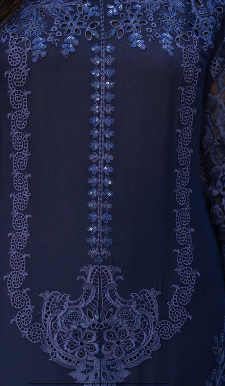 MARIAH B. Chiffon Fabric Long Shirt Heavy Embroidered Dupatta Dress 2025