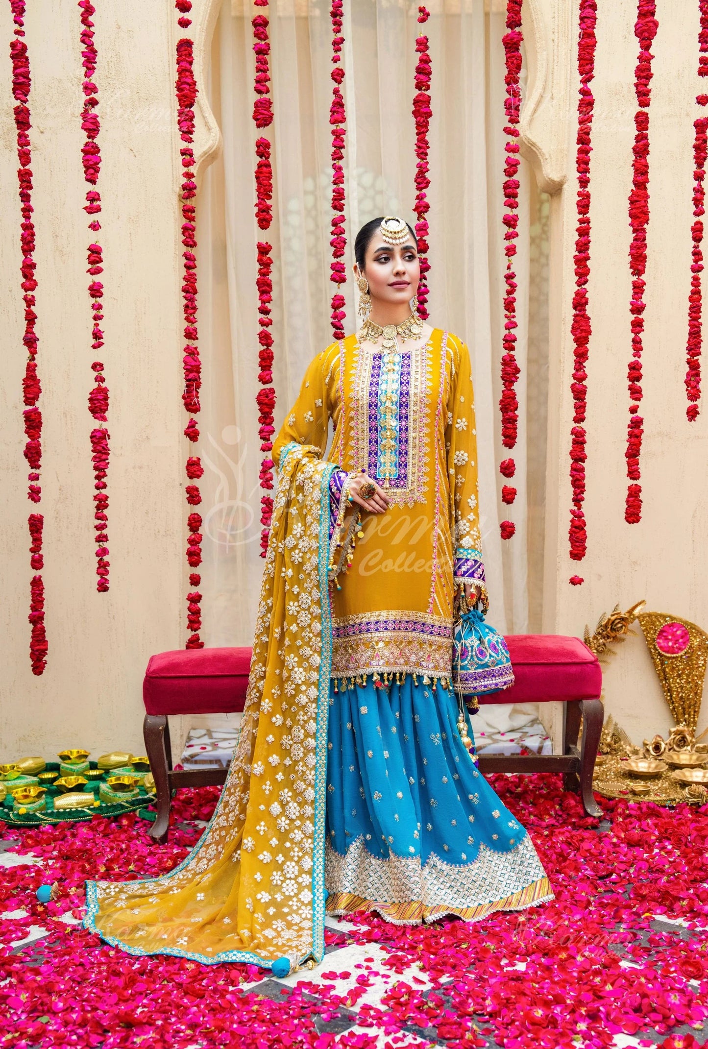 NEW ARRIVAL In Chiffon Fabric Mehndi Outfit 2025