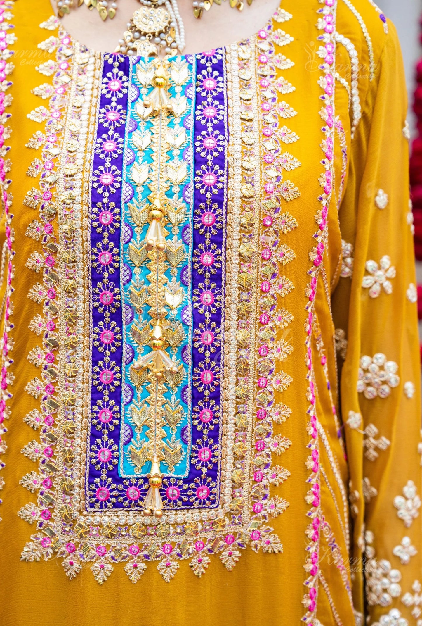 NEW ARRIVAL In Chiffon Fabric Mehndi Outfit 2025