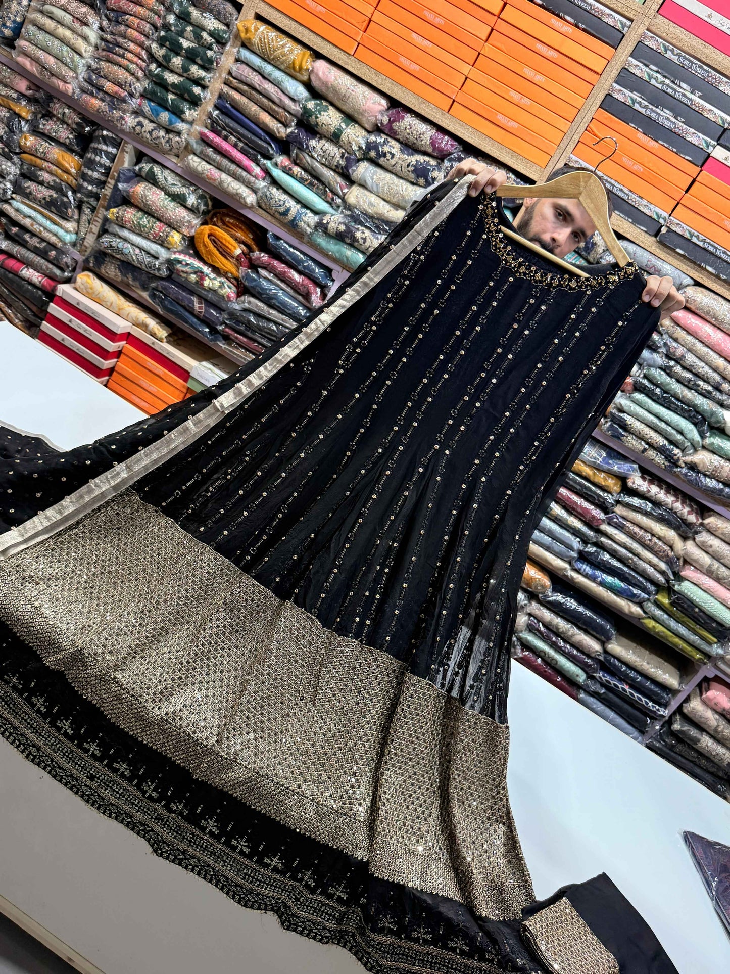 PURE CHIFFON FABRIC Heavily Embroided Maxi Dress 2025