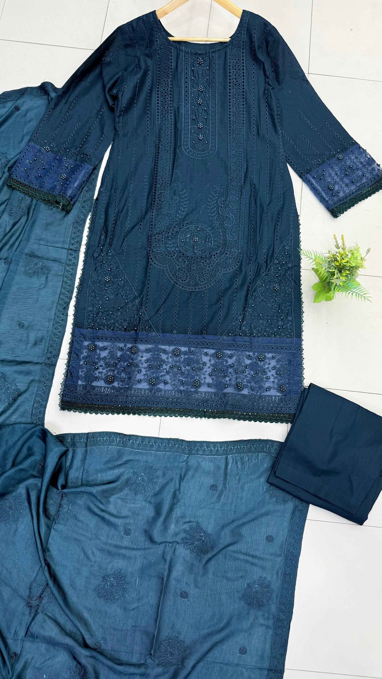 COTTON FABRIC With Embroidered Dupatta & Shirt Dress 2025