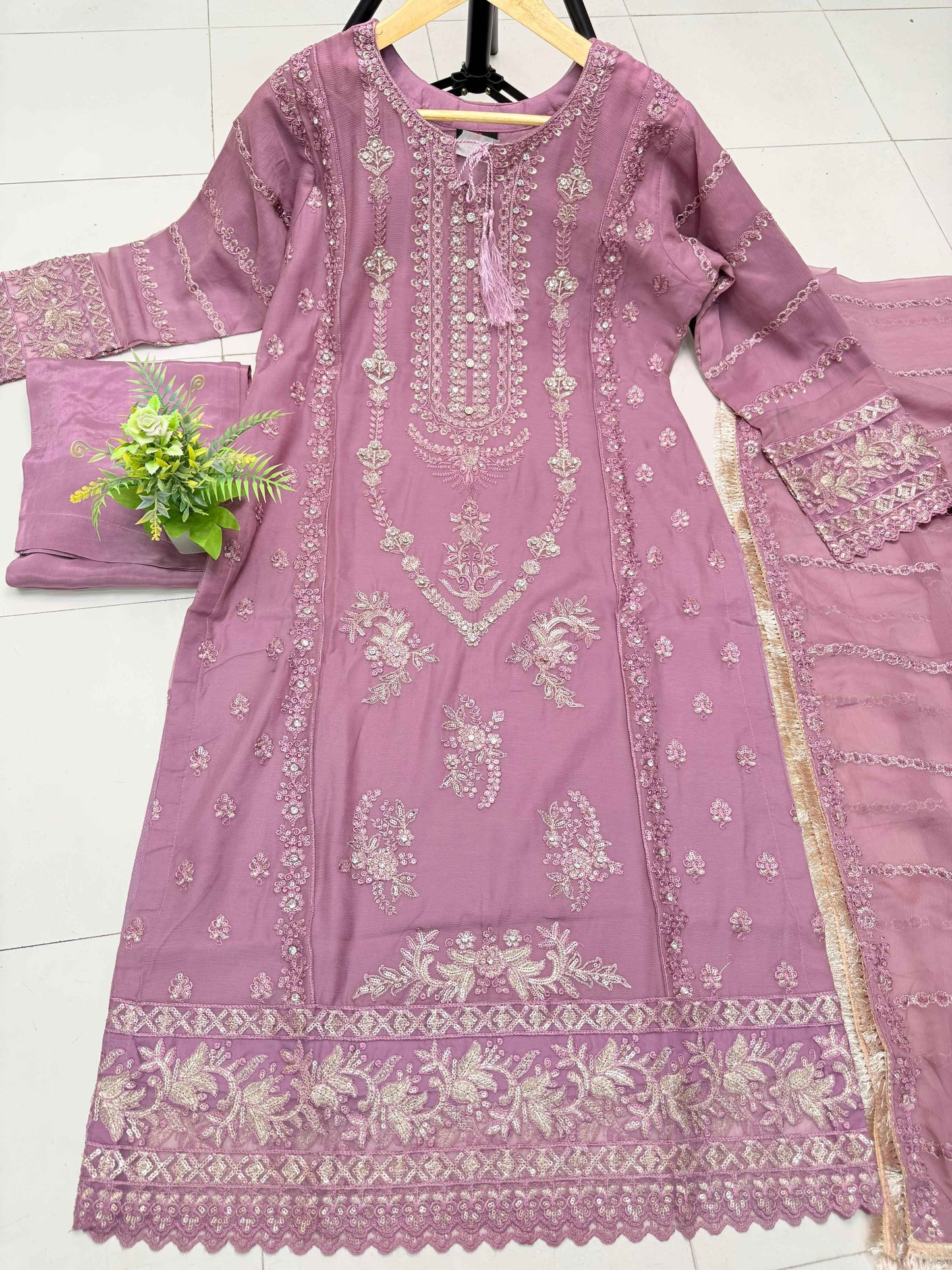 CHIFFON FABRIC Beautiful Embroidered Shirt With Dupatta 2025