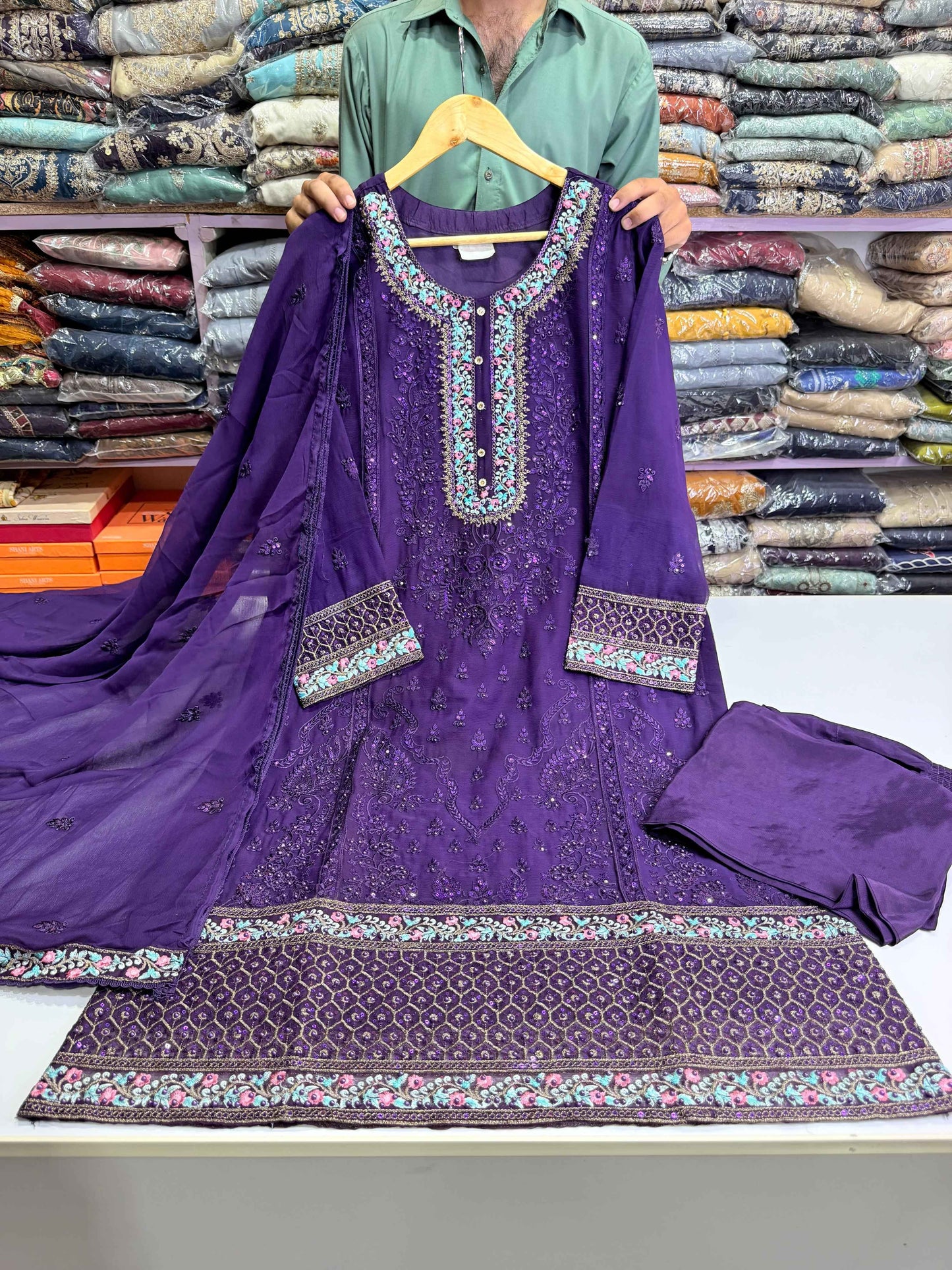 CHIFFON FABRIC Embroidered Shirt With Embroidered Dupatta Collection 2025