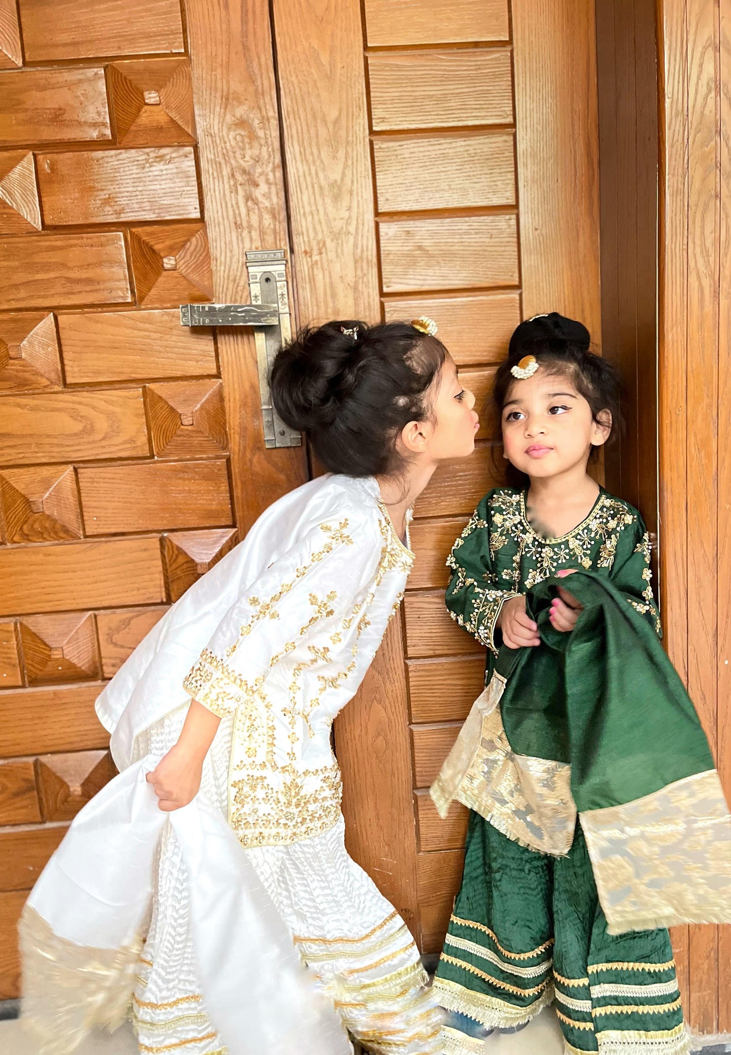 Silk Fabric Shirt With Crush Sharara Beautiful Artical Handmade work on shirt.