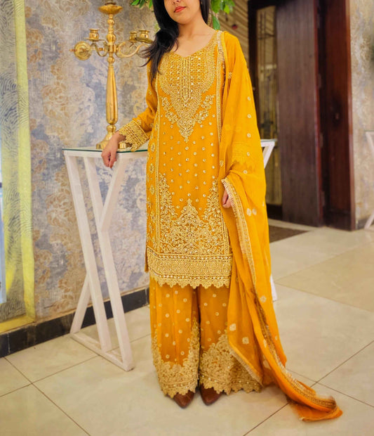 Chiffon Plazo Style Wedding Wear