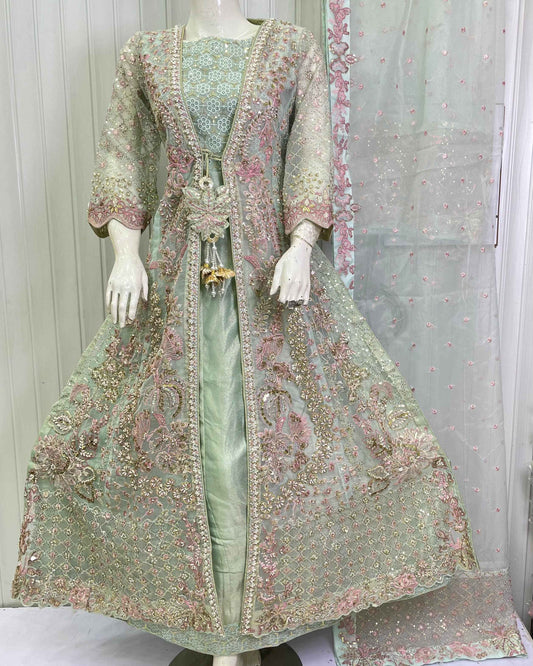 ORGANZA FABRIC 3-PCS Beautiful Heavy Embroided Maxi Dress 2025