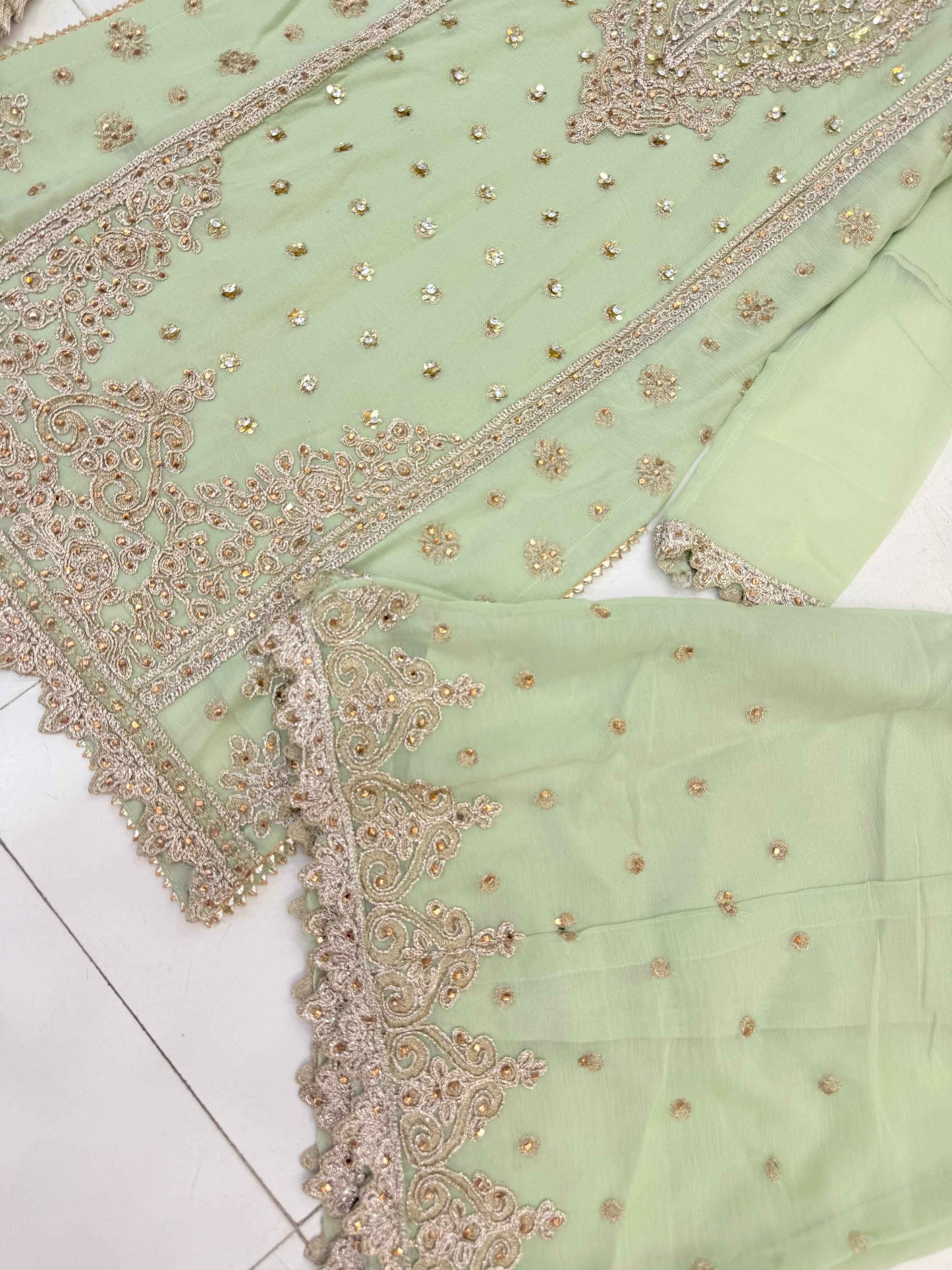 CHIFFON FABRIC Heavily Embroided Kids Dress With Handmade Plazo 2025