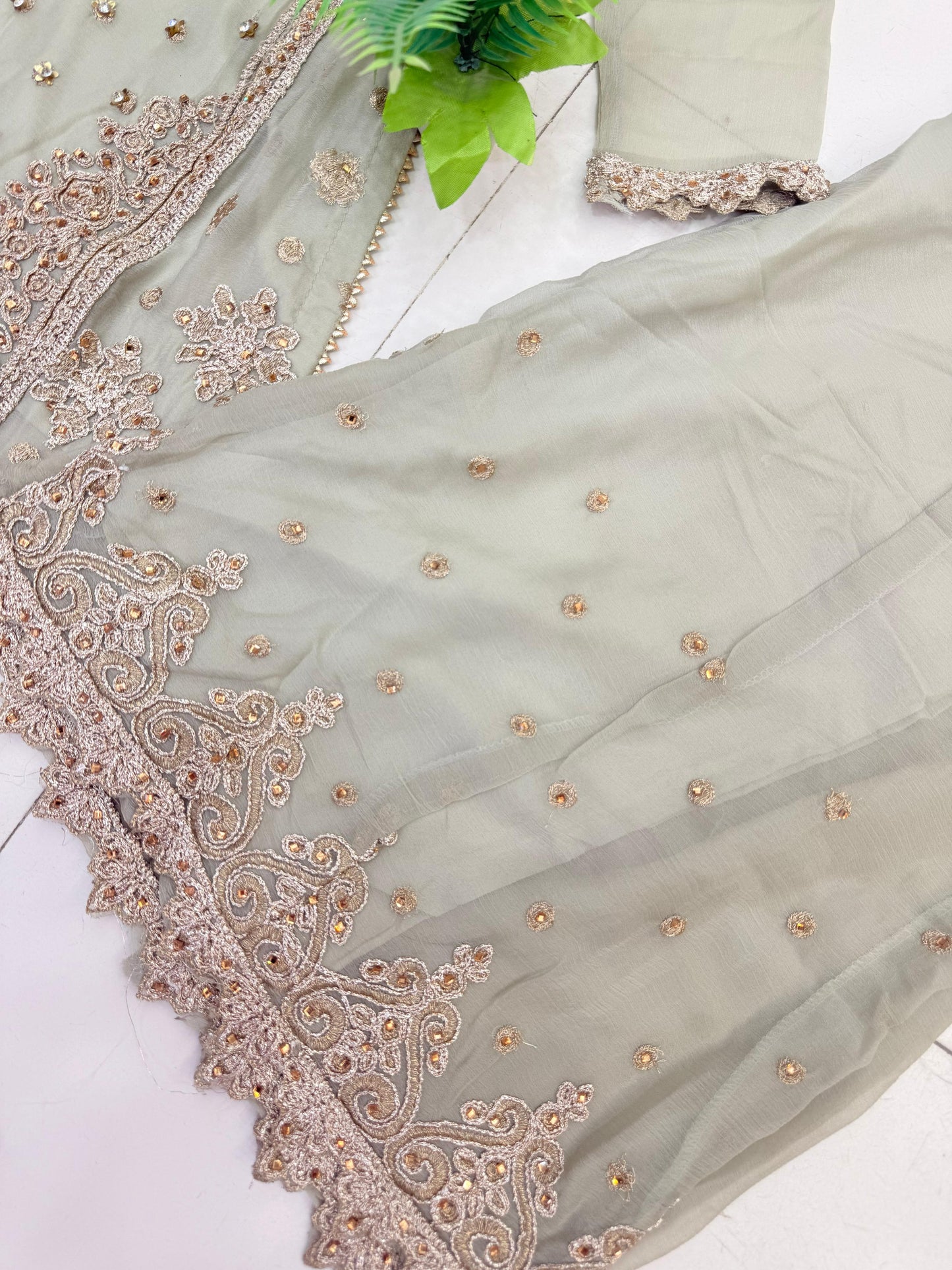 CHIFFON FABRIC Heavily Embroided Kids Dress With Handmade Plazo 2025