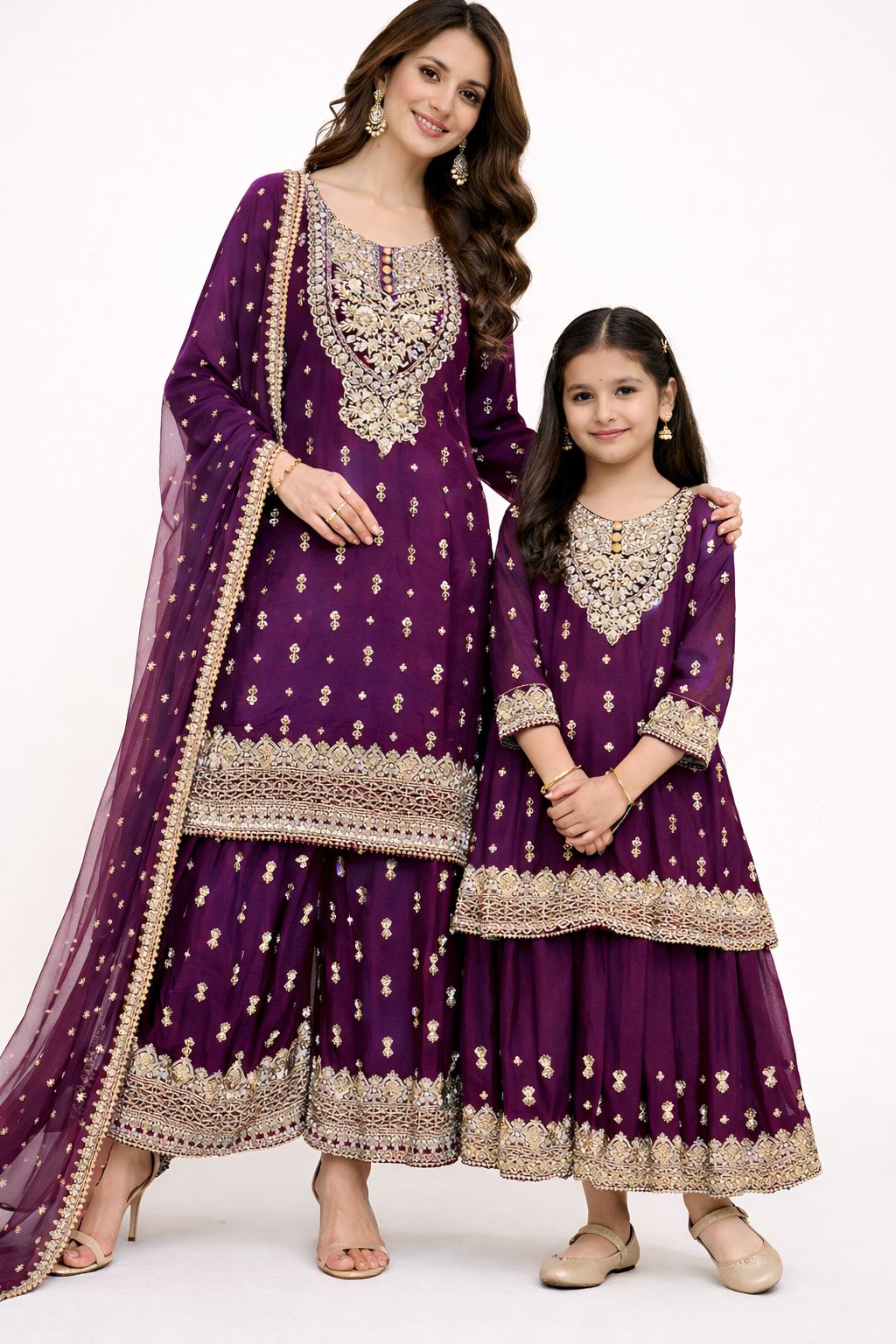 CHIFFON FABRIC Mother & Daughter Dress 2025