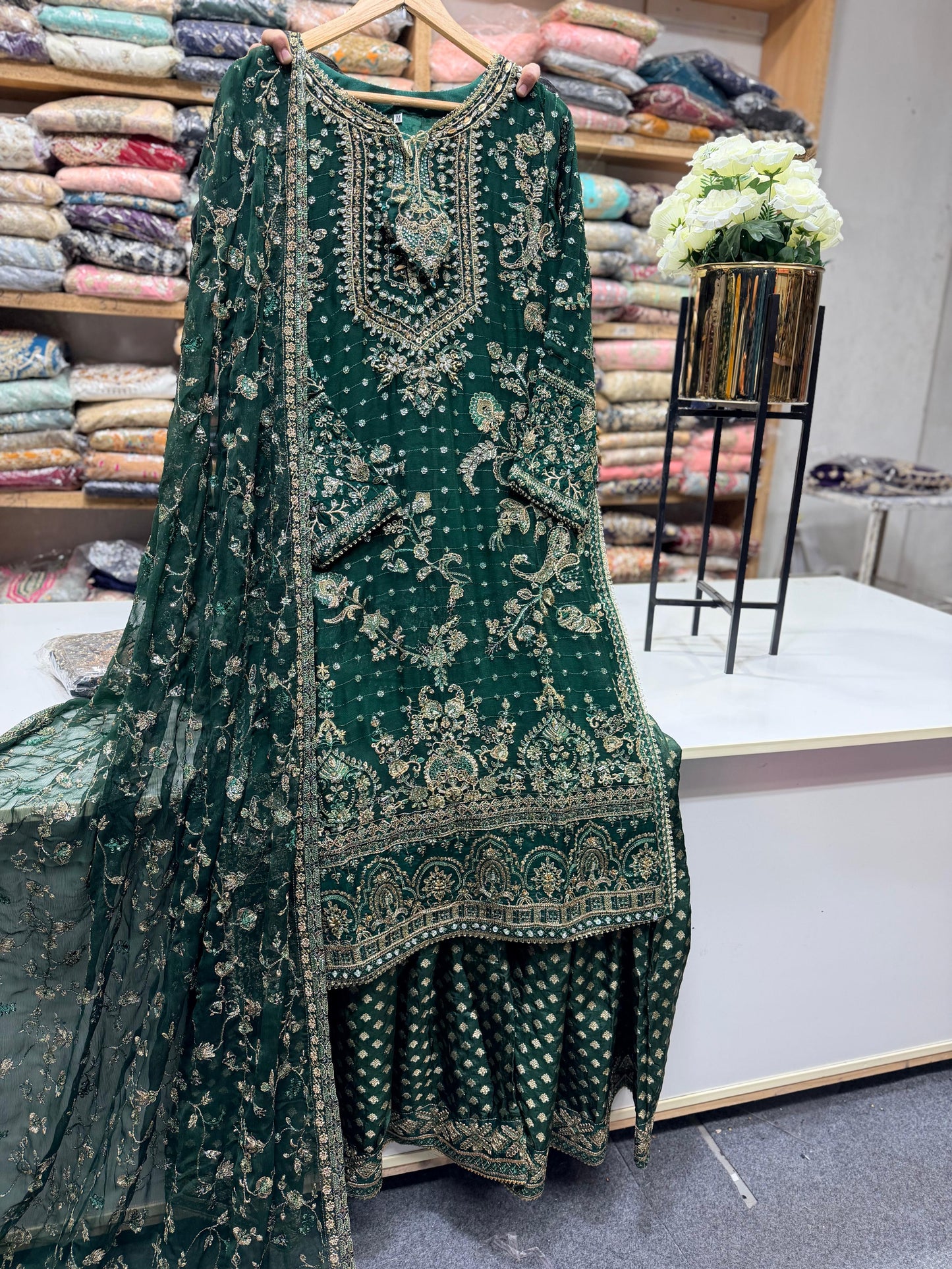 Chiffon Dress – Heavy Embroidered Elegant Wear ✨