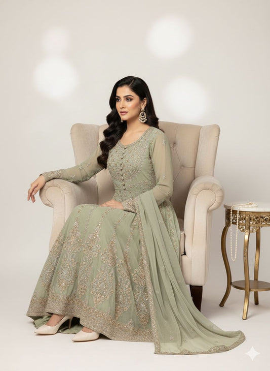 SG1778 Frock Chiffon Beige