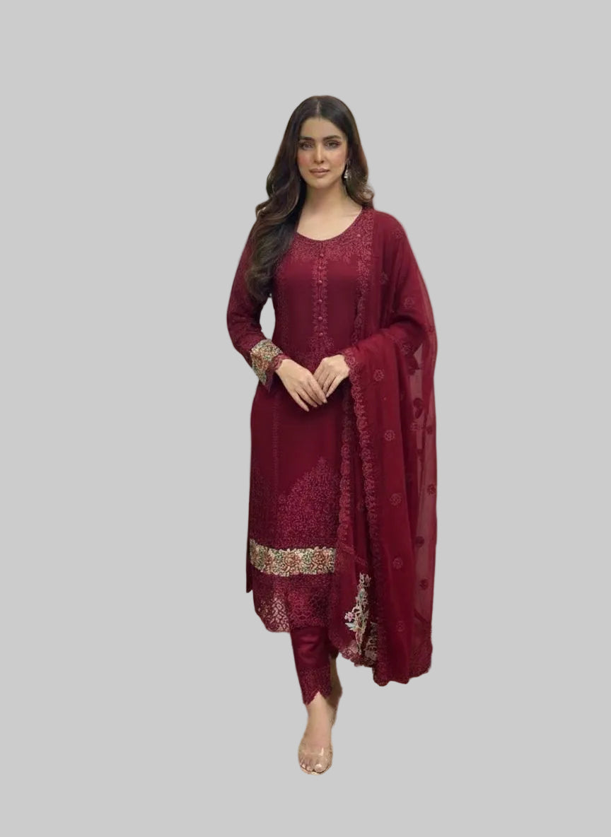 SG001 Chiffon Mehroon