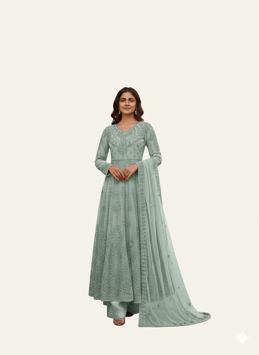 SG1497 Frock Chiffon Mint green