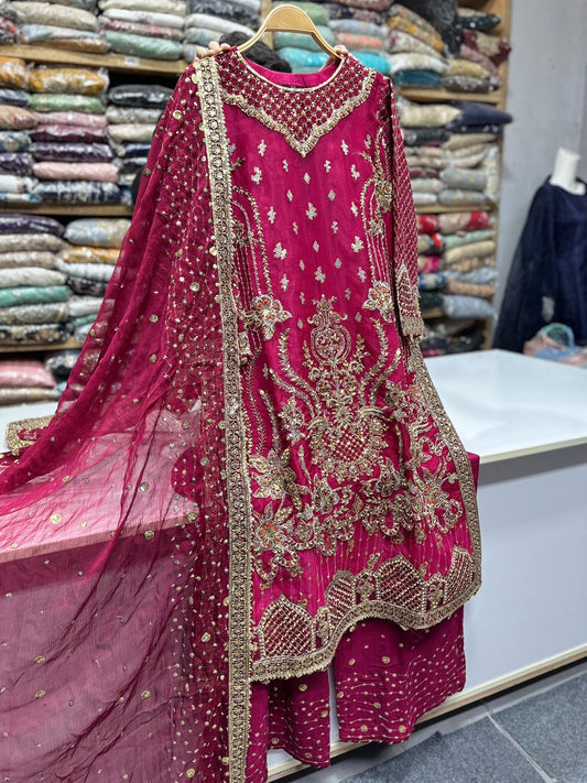 Luxury Embroidered Chiffon 3PC Suit