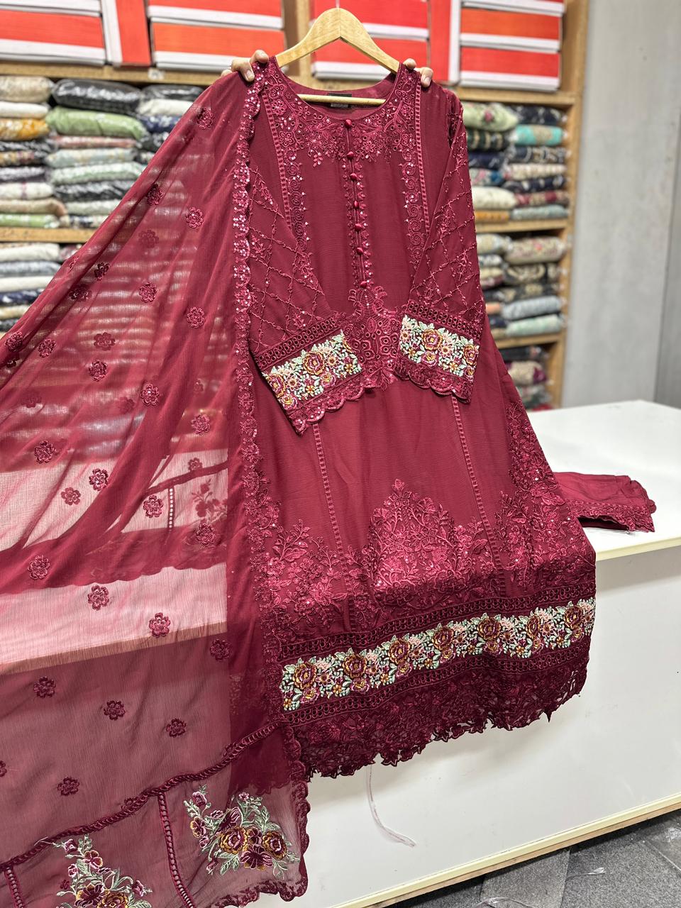 SG001 Chiffon Mehroon