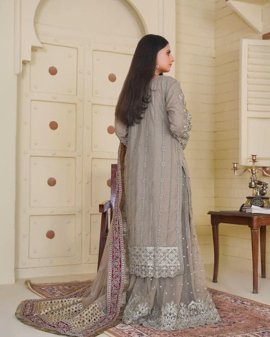 New Arrival Wedding Outfit – Long Shirt with Gharara