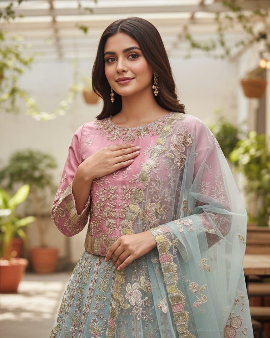 New Arrival Mehndi Outfit – Lahnga Style