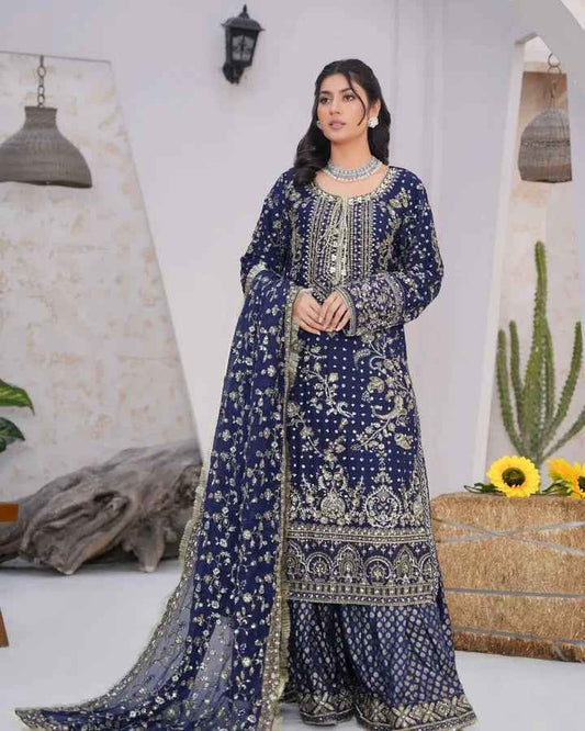 Chiffon & Jamawar Gharara Set | Timeless Elegance with a Regal Touch