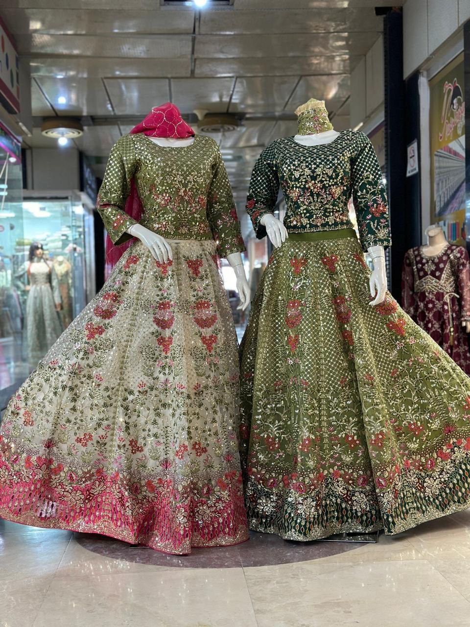 ORGANZA FABRIC Heavy Embroided Beautiful Lehanga Design 2025