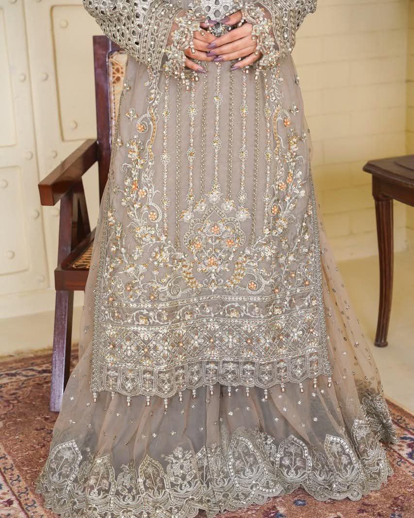 New Arrival Wedding Outfit – Long Shirt with Gharara