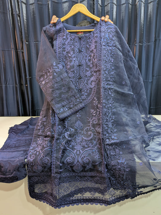 Organza Shirt with Embroidered Organza Dupatta & Grip Trouser