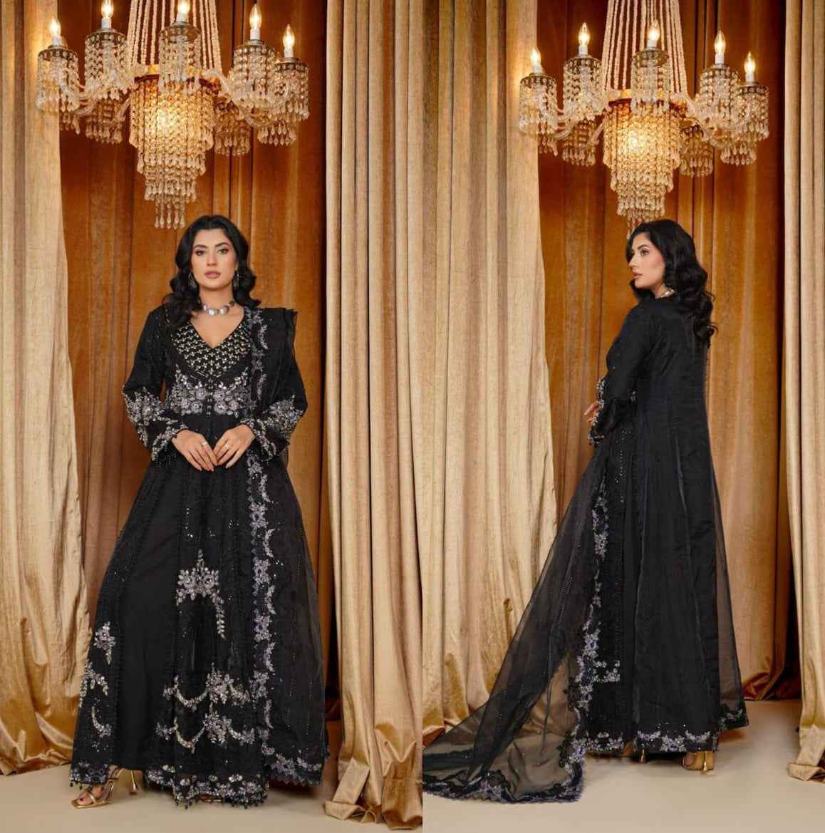 Handmade Work Open Gown Style Maxi – Net Fabric