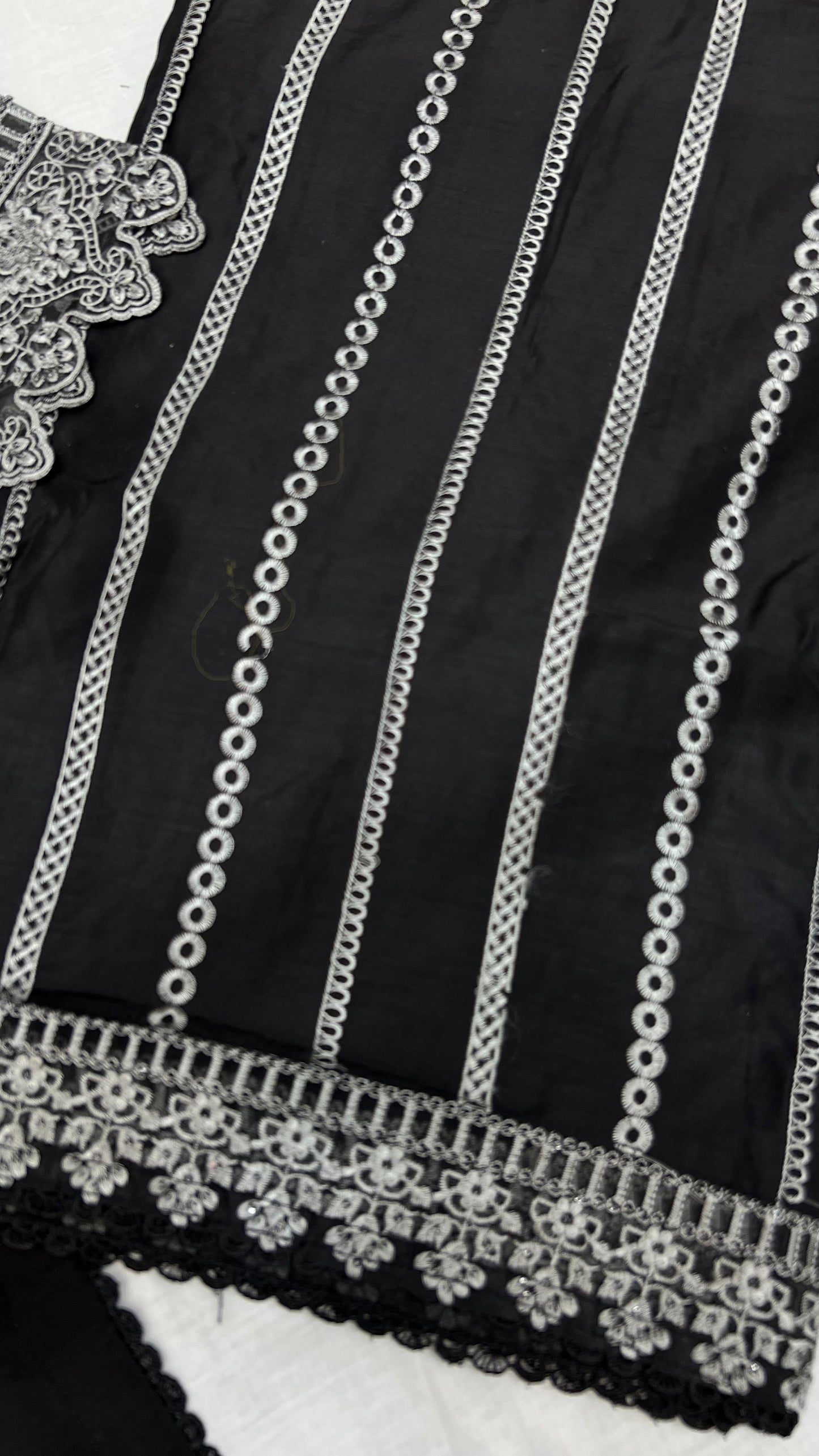 Heavy Embroidered Suit | Embroidered Shirt & Palazzo with Digital Print Dupatta and Cutwork Border