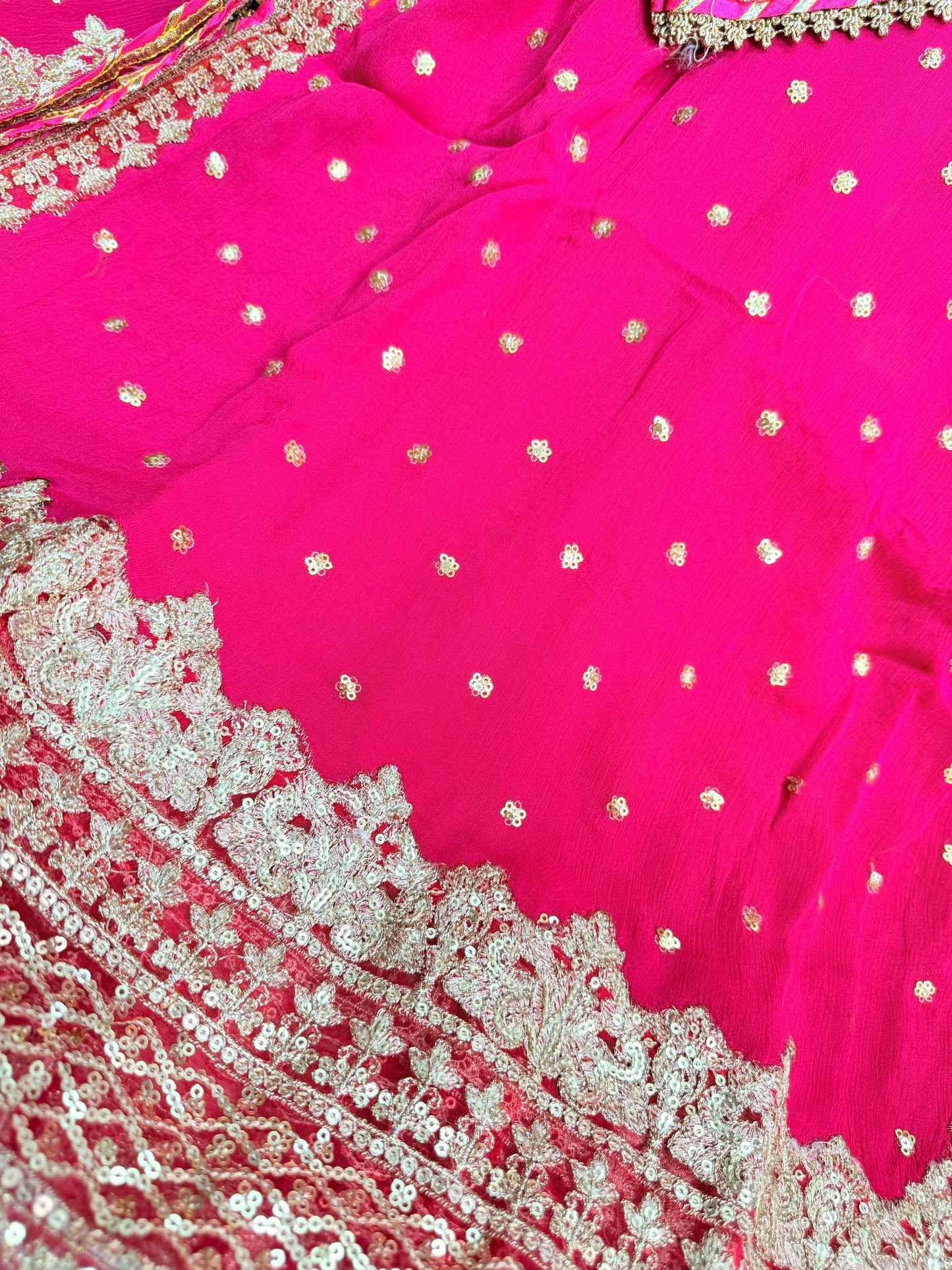 CHIFFON FABRIC 3-piece Long Embroidered Shirt With Ghrara