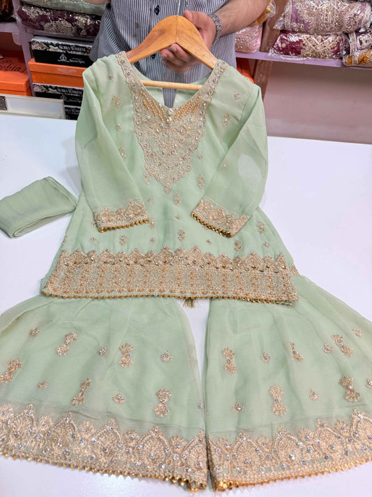 (Copy) CHIFFON FABRIC Kids Collection Beautiful Embroided Dress