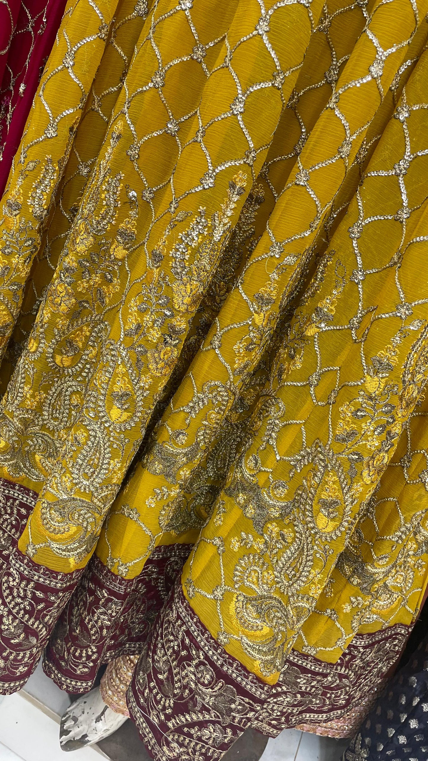 Chiffon Fabric Maxi with Organza Dupatta | Elegant Party & Wedding Wear