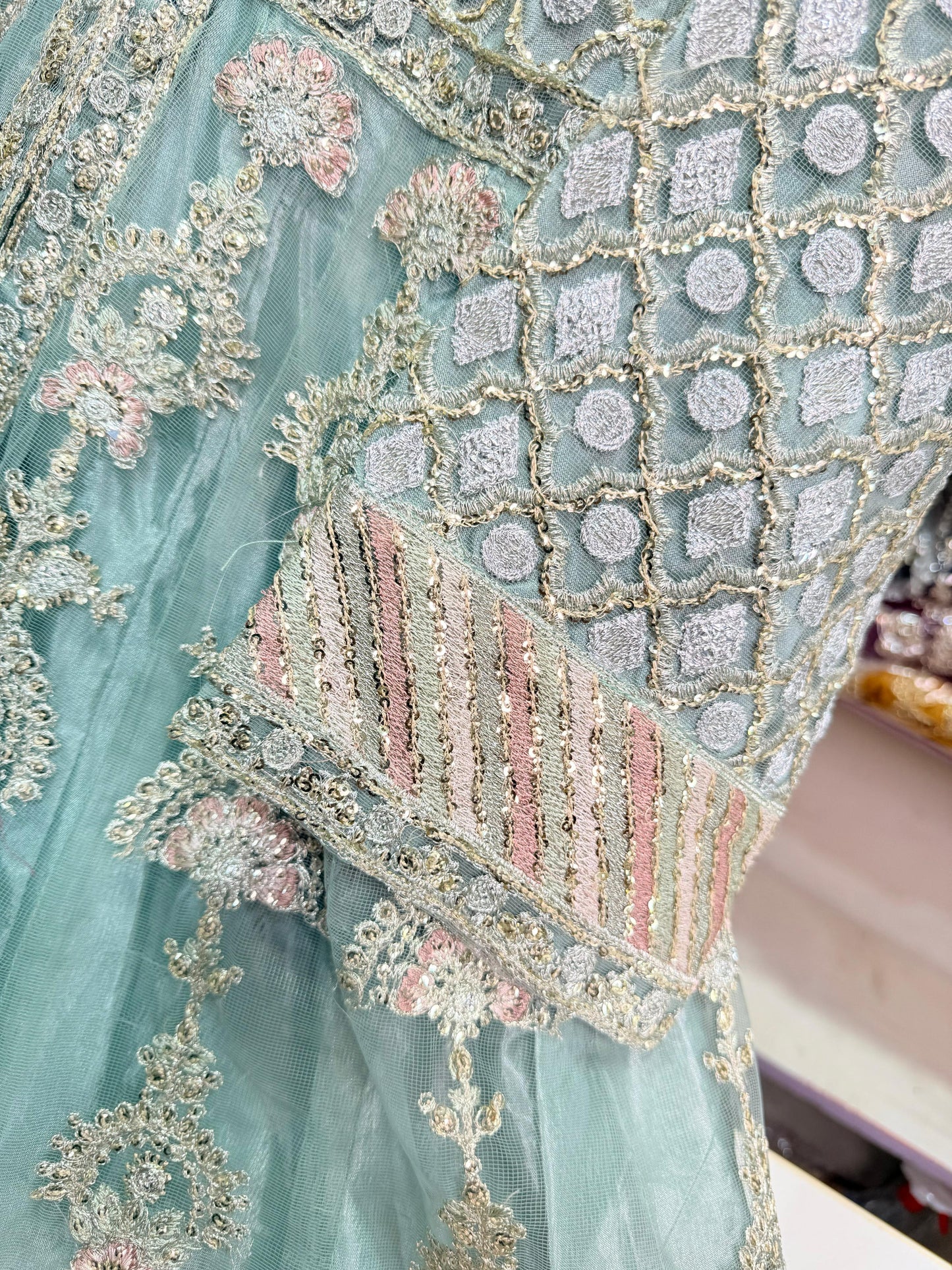 CHIFFON FABRIC 3-PCS Beautiful Embroided Maxi